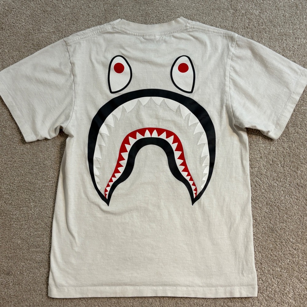 BAPE WGM Shark Graphic Tee‎ Streetwear Fashion T-Shirt Mens Size S